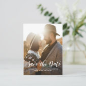 白いモダン書クラシック書の日付を保存 案内ポストカード (スタンド正面)