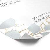 白いモダン灰色の葉のポスター ポスター (角)