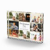 白いモダン祖父母の記念写真贈り物 フォトブロック (右)