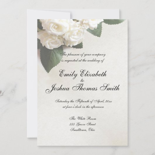 白いモダン結婚式招待状カスタマイズ 招待状 (正面)