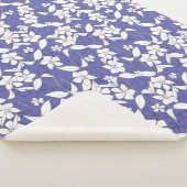 白いモダン花を手描きでパチパチ シェルパブランケット (3/4)