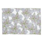 白いモダン金色のユリの花柄 枕カバー (正面左)