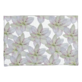 白いモダン金色のユリの花柄 枕カバー (正面右)