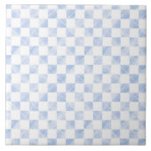 白いモダン青のチェッカーボードパターン タイル (正面)