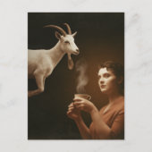 白いヤギとシュール茶 ポストカード (正面)
