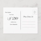 白いヤシが私の花嫁招待状 インビテーションポストカード (裏面)