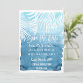 白いヤシの木の葉が青い水色 セーブザデート (スタンド正面)