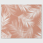 白いヤシの木離れのシームレームパターン。 ラッピングペーパー (フラット)