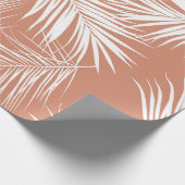 白いヤシの木離れのシームレームパターン。 ラッピングペーパー (角)