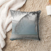 白いヤシの木 エレガントなビーチパラダイス クッション (ブランケット)