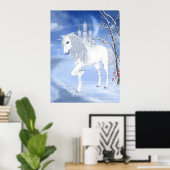 白いユニコーンのポスター ポスター (ホームオフィス)