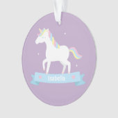白いユニコーンの女の子部屋の装飾のオーナメント オーナメント (正面)