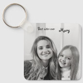 白いユニコーン最高のの姉妹の写真 キーホルダー (正面)