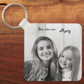 白いユニコーン最高のの姉妹の写真 キーホルダー (正面)