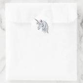 白いユニコーン頭 ラウンドシール (バッグ)