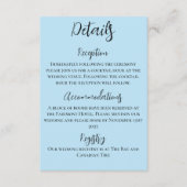 白いユニコーン ピンクの花 青い結婚式 エンクロージャーカード (正面)