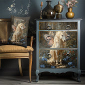 白いユニコーン ピンクの蝶の翼を持つ妖精の馬 ランバークッション