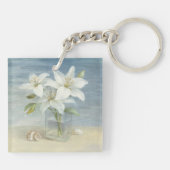 白いユリおよび貝 キーホルダー (裏面)