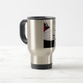 白いユリが近くに咲く トラベルマグ (正面左)