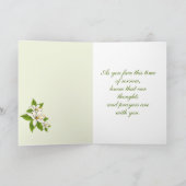 白いユリとの悔やみや弔慰 カード (内部)