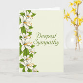 白いユリとの悔やみや弔慰 カード (黄色い花)