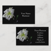 白いユリのフラクタルの芸術の名刺 名刺 (正面/裏面)