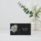 白いユリのフラクタルの芸術の名刺 名刺 (スタンド正面)