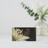 白いユリの名刺 名刺 (スタンド正面)