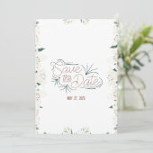 白いユリの水彩画 Save the Date ご案内 招待状 (スタンド正面)