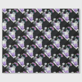 白いユリの白百合をくんくんかいでいるヴィンテージの芸者 ラッピングペーパー (フラット)