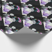 白いユリの白百合をくんくんかいでいるヴィンテージの芸者 ラッピングペーパー (角)