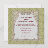 白いユリの花の意味ヴィンテージ-スタイル黄色 招待状 (裏面)