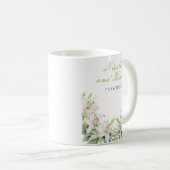 白いユリの花の結婚式 コーヒーマグカップ (正面右)