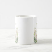 白いユリの花の結婚式 コーヒーマグカップ (中央)