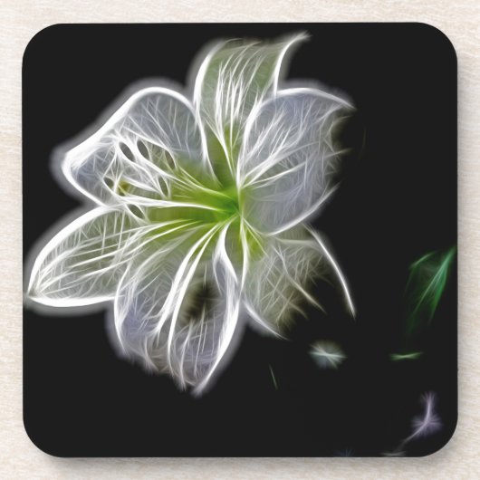 白いユリの花の自然の美しさ コースター (正面)