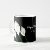 白いユリの花 コーヒーマグカップ (正面左)