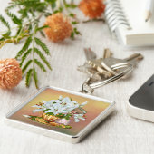 白いユリのkeychain キーホルダー (側面)