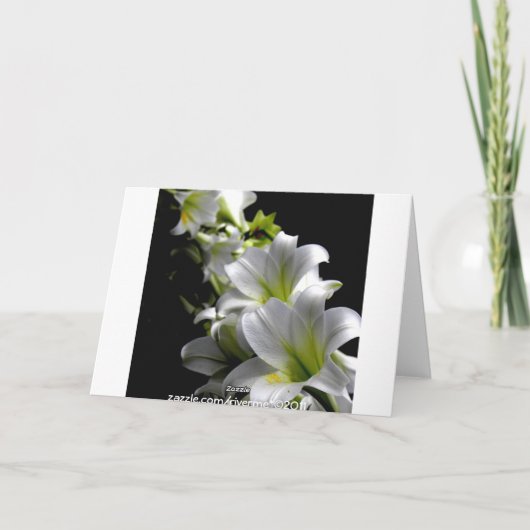 白いユリまたはあなたの大事な行事の挨拶状の一連 カード (裏面)