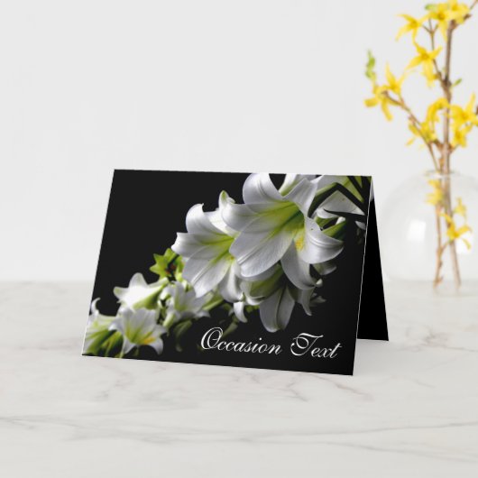 白いユリまたはあなたの大事な行事の挨拶状の一連 カード (黄色い花)