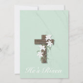 白いユリ及び穏やかで真新しいイースターブランチの招待 招待状 (裏面)