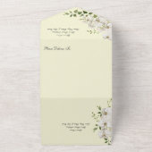 白いユリ淡い色のオン黄 オールインワン招待状 (外側)