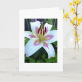 白いユリ王室のグリーティングカード自分の文字を追加 カード (黄色い花)