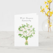 白いユリ考えの花束のYouの同情カード カード (黄色い花)