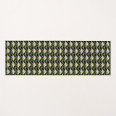 白いユリ花の模様 ヨガマット (正面(横))