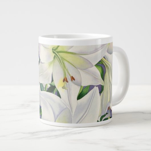白いユリ2008年 ジャンボコーヒーマグカップ (正面右)