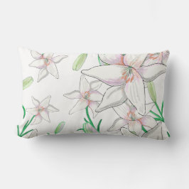 白いユリ   ランバークッション