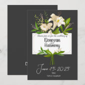 白いユリ 招待状 (正面/裏面)