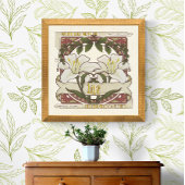 白いユリ – 花の意味ヴィンテージ-スタイルポスター ポスター