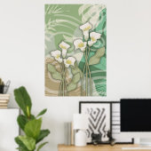 白いユリ 24"x36" ポスター (ホームオフィス)