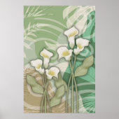 白いユリ 24"x36" ポスター (正面)